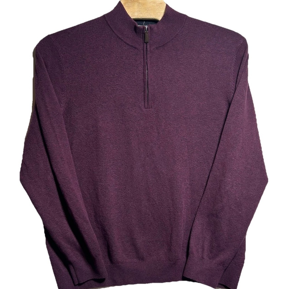 Faherty‎ Sweater Mens 2XL Burgundy 1/4 Zip Preppy Soft Cotton